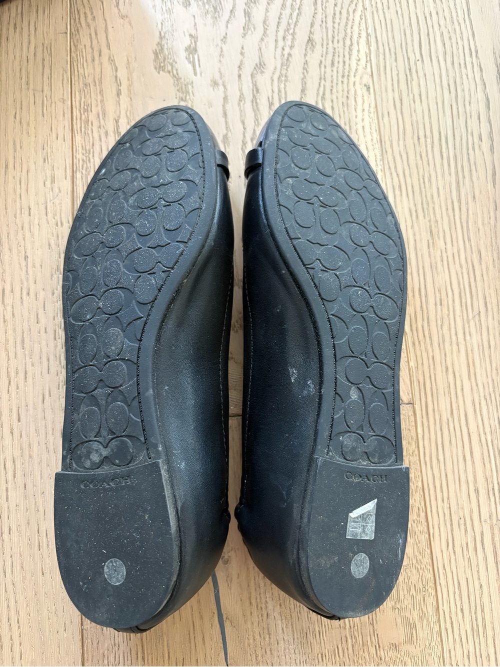 Coach Black Quilted Ballet Flats with Patent Cap - Picture 5 of 9